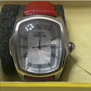 Invicta Silver and Red Watch